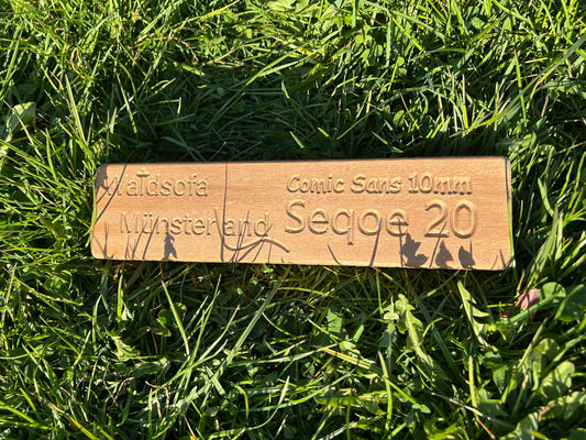 Gravur für Holzlatten